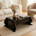 Melia Couchtisch aus schwarzem, drapiertem Plexiglas, hergestellt in Italien Viadurini