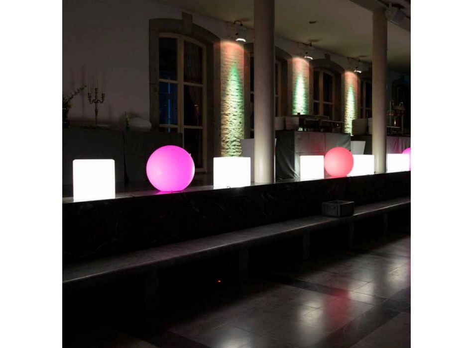Farbiger beleuchteter Couchtisch von modernem Design mit Wahl des Aufsatzes - Dadostar Viadurini