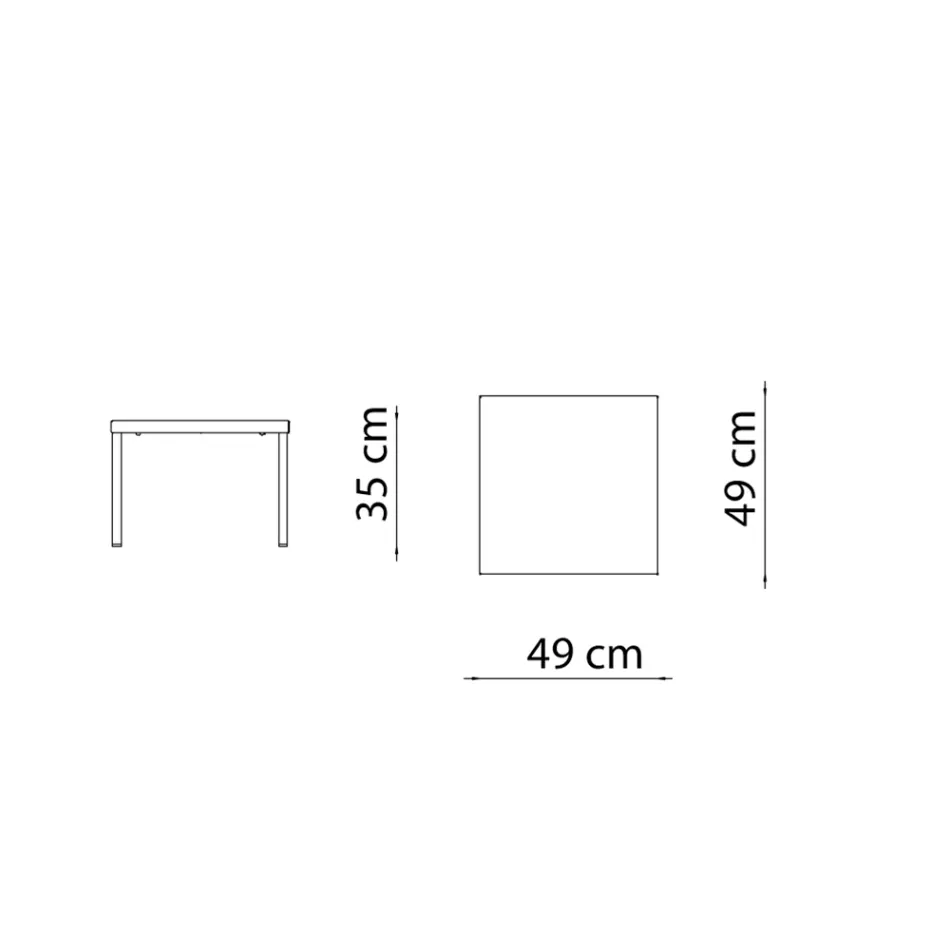 Stapelbarer Garten-Couchtisch aus verzinktem Stahl Made in Italy - Aberdeen Viadurini