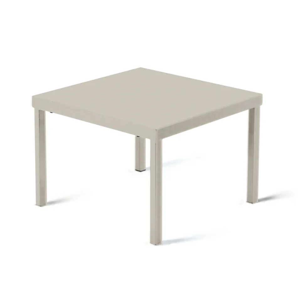 Stapelbarer Garten-Couchtisch aus verzinktem Stahl Made in Italy - Aberdeen Viadurini