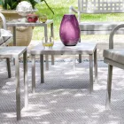 Stapelbarer Garten-Couchtisch aus verzinktem Stahl Made in Italy - Aberdeen Viadurini
