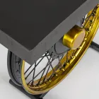 Handgefertigter und industrieller Couchtisch aus Stahl und Mangoholz - Corvino Viadurini