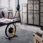 Handgefertigter und industrieller Couchtisch aus Stahl und Mangoholz - Corvino Viadurini