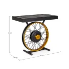 Handgefertigter und industrieller Couchtisch aus Stahl und Mangoholz - Corvino Viadurini