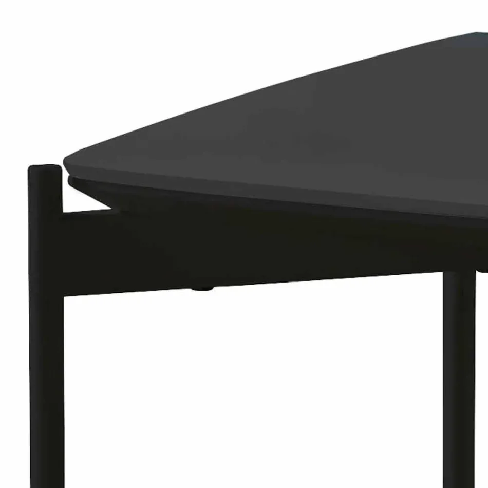 Quadratischer Couchtisch aus Keramik und Metall im modernen Design - Porcupine Viadurini