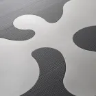 Schwarzer, lackierter Couchtisch aus Lärche mit Einsätzen aus satiniertem Edelstahl - Vergine Viadurini