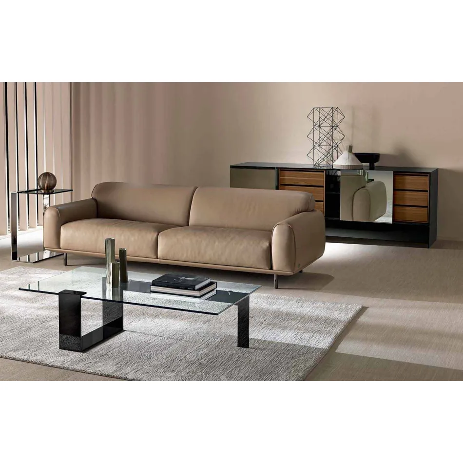 Modernes Design extraleichter Couchtisch aus Glas Made in Italy - Scoby Viadurini