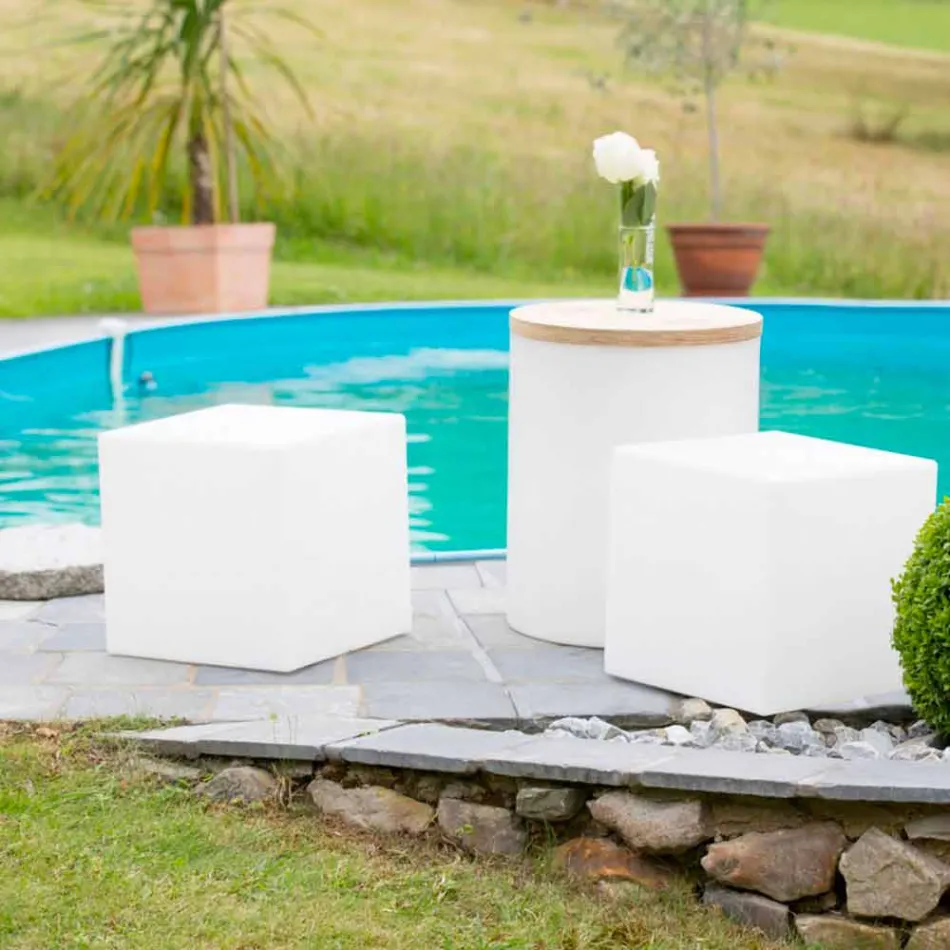 Bright Square Modern Design Farbiger Kunststoff Couchtisch - Dadostar Viadurini