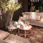 moderne Metall Couchtisch Laserschnittblumenform Andy Viadurini