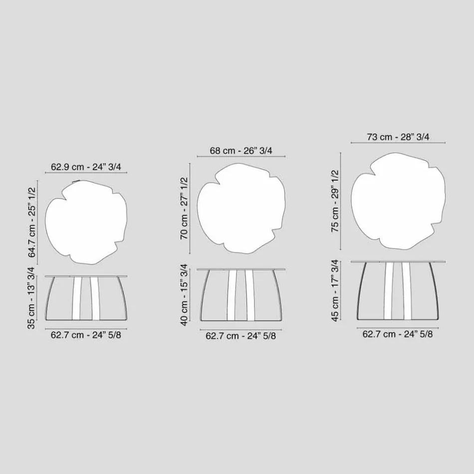 moderne Metall Couchtisch Laserschnittblumenform Andy Viadurini