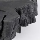 Homemotion Schwarzer Couchtisch aus Stahl und natürlichem Akazienholz - Camala Viadurini