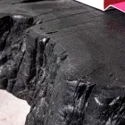 Homemotion Schwarzer Couchtisch aus Stahl und natürlichem Akazienholz - Camala Viadurini