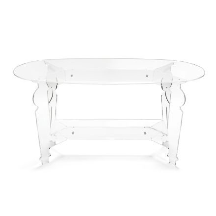 Ilaria – Ovaler Couchtisch aus transparentem Plexiglas, hergestellt in Italien Viadurini