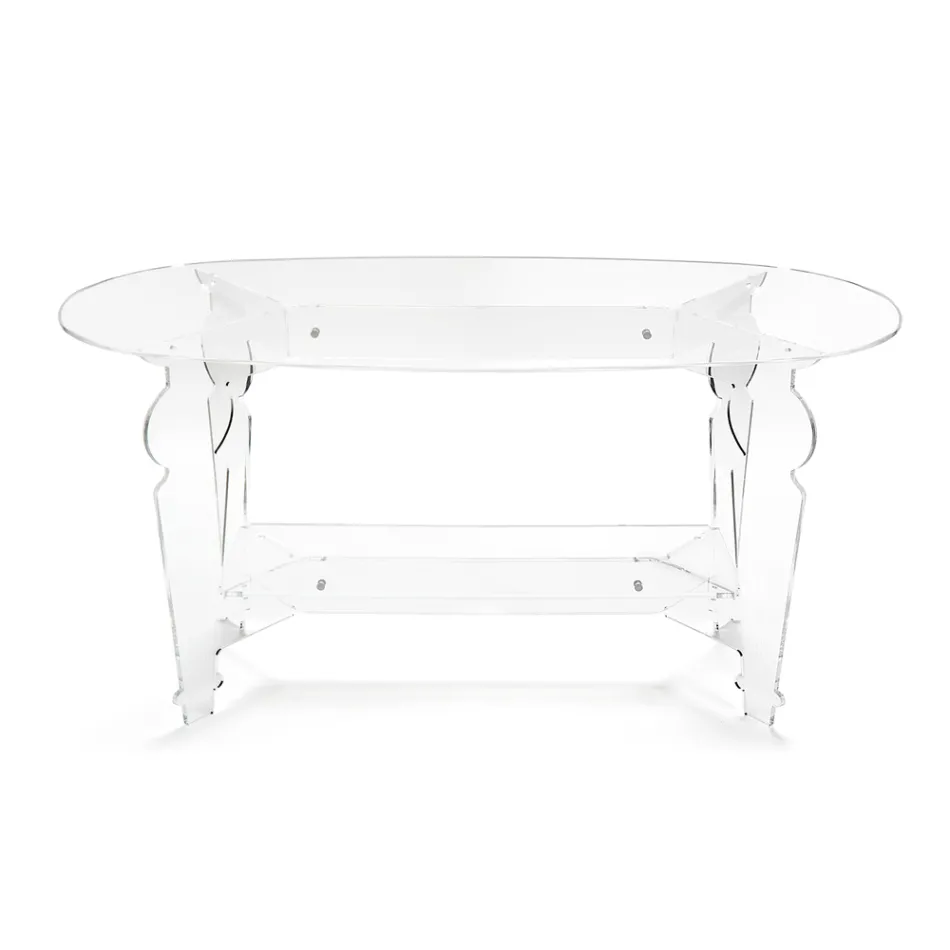 Ilaria – Ovaler Couchtisch aus transparentem Plexiglas, hergestellt in Italien Viadurini