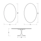 Saarinen Tulip Ovaler Couchtisch H 41 cm in Hochglanzweiß Florim Keramik - Scharlachrot Viadurini