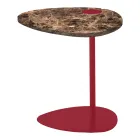 Couchtisch für Wohnzimmer aus Metall und Marquinia-Marmor, Luxusdesign - Yassine Viadurini