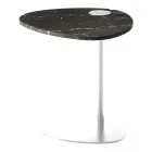 Couchtisch für Wohnzimmer aus Metall und Marquinia-Marmor, Luxusdesign - Yassine Viadurini