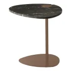Couchtisch für Wohnzimmer aus Metall und Marquinia-Marmor, Luxusdesign - Yassine Viadurini