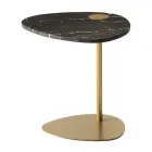 Couchtisch für Wohnzimmer aus Metall und Marquinia-Marmor, Luxusdesign - Yassine Viadurini