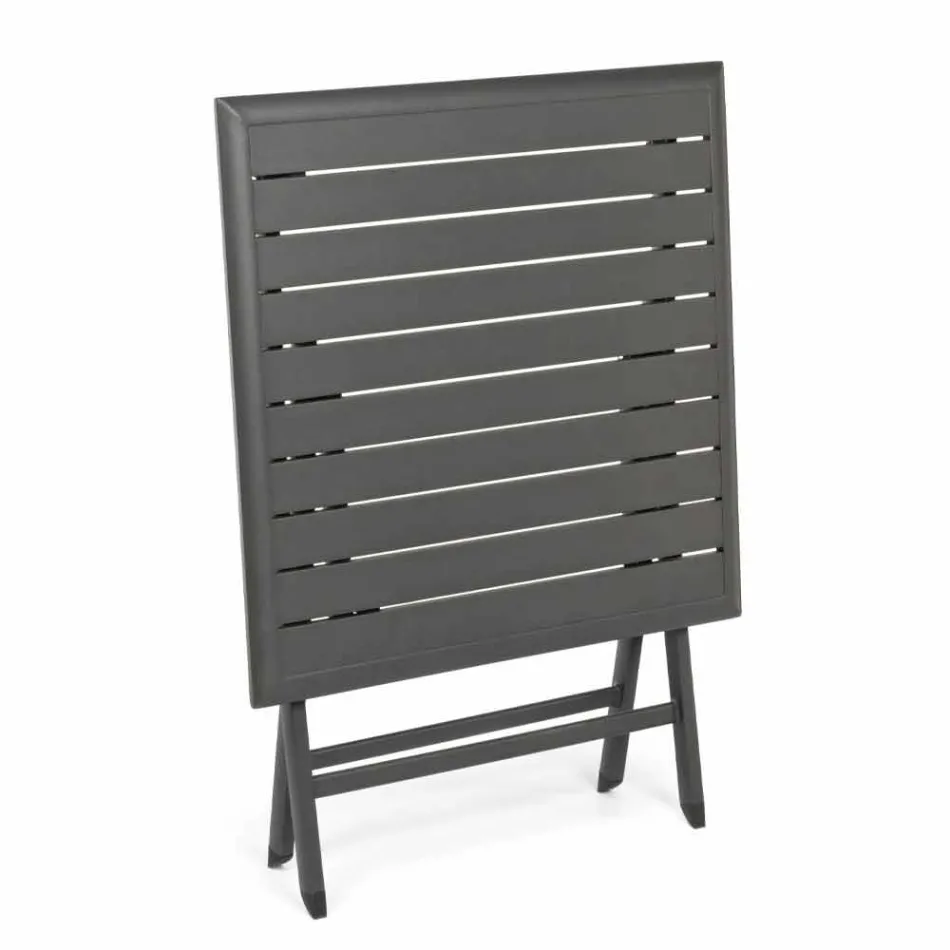 Quadratischer klappbarer Couchtisch im Freien aus lackiertem Aluminium - Hunt Viadurini