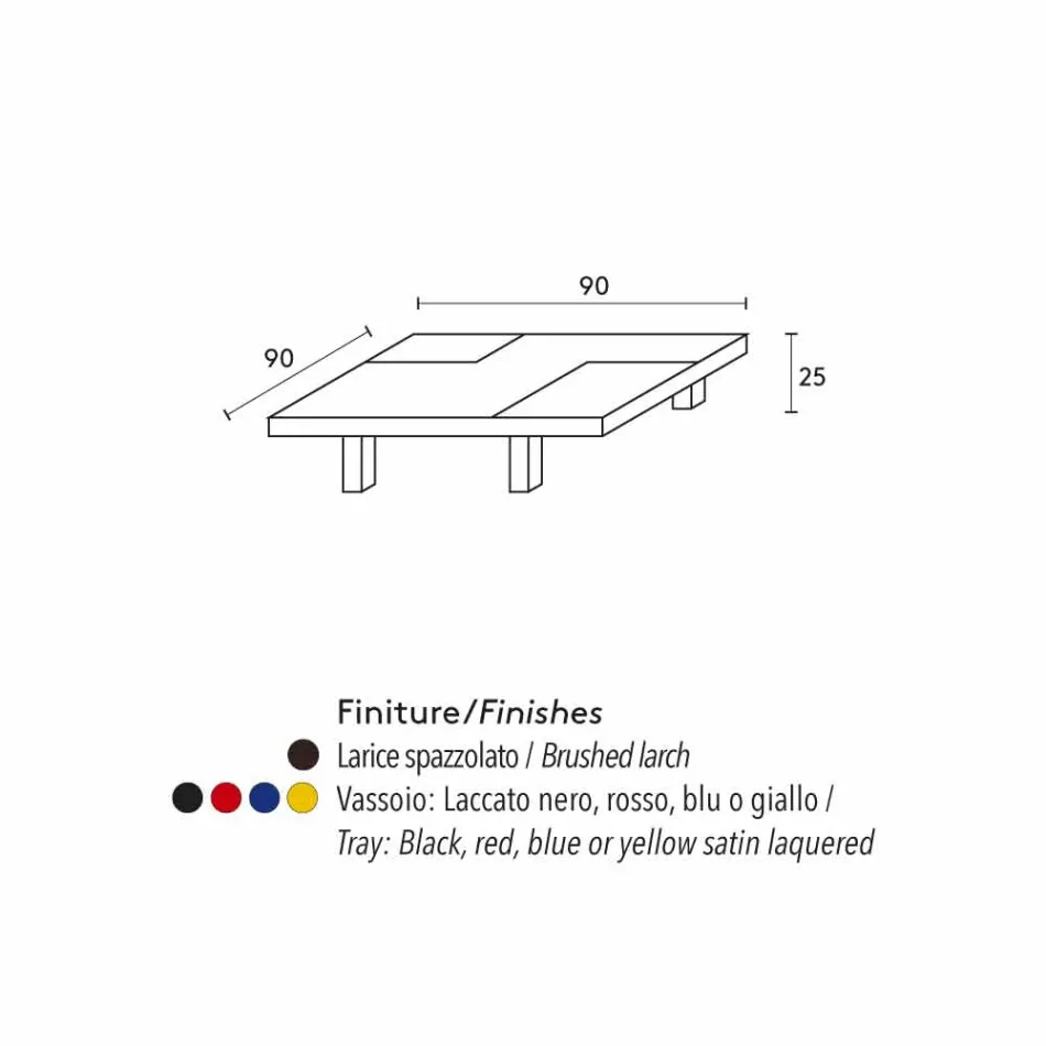 Quadratischer Tisch Iris modernes Design, eingebaute herausnehmbare Fächer Viadurini