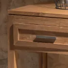 Couchtisch aus massivem Teakholz mit 1 Schublade - Acryl Viadurini