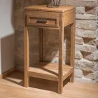 Couchtisch aus massivem Teakholz mit 1 Schublade - Acryl Viadurini