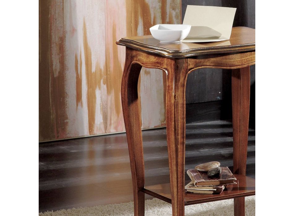 Rechteckiger Wohnzimmer-Couchtisch mit Beinen aus Buche, hergestellt in Italien – Ermes Viadurini