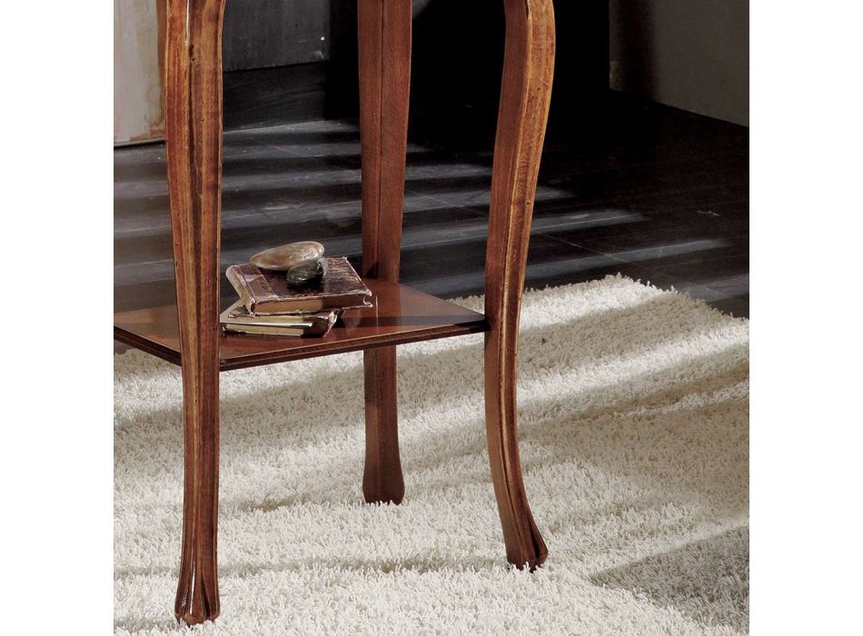 Rechteckiger Wohnzimmer-Couchtisch mit Beinen aus Buche, hergestellt in Italien – Ermes Viadurini