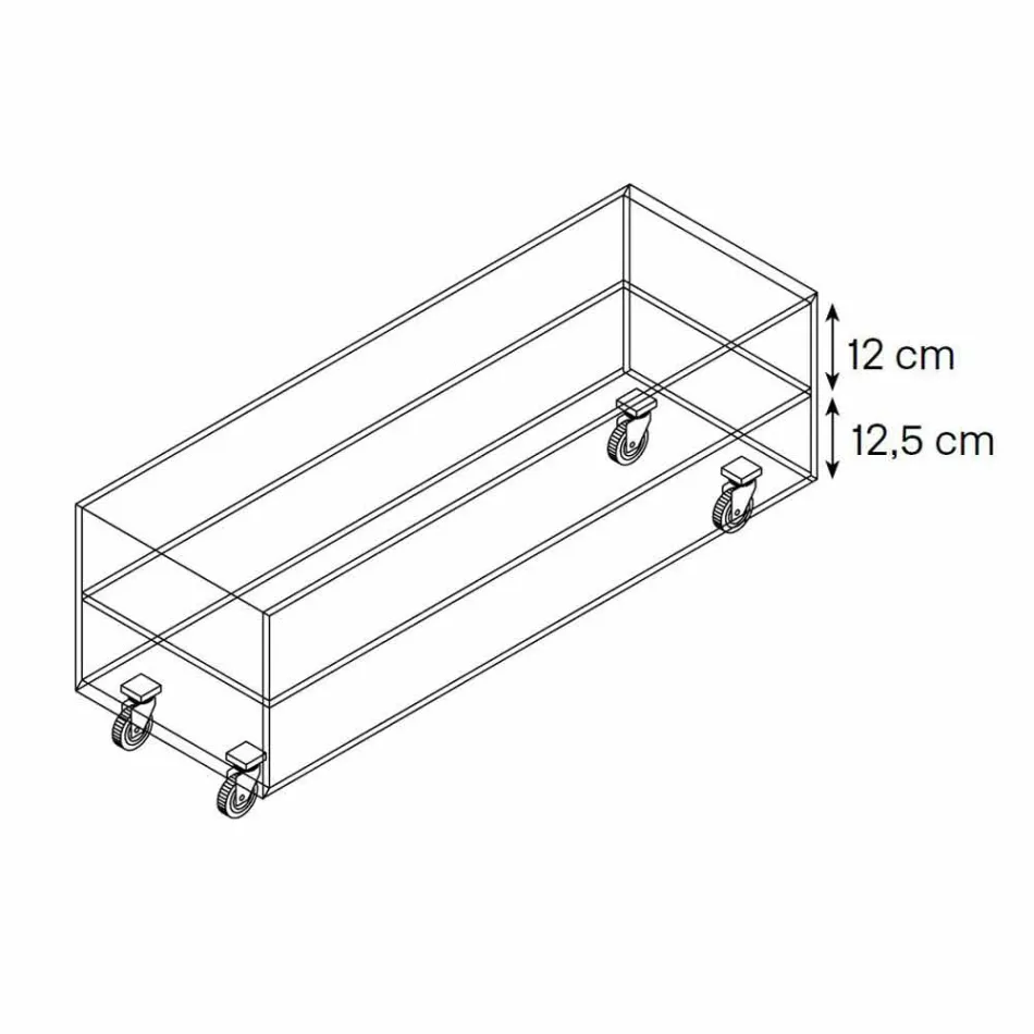 Rechteckiger Couchtisch aus extraleichtem Glas mit Schubladen Made in Italy - Ganzo Viadurini