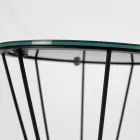 Runder Couchtisch mit Stahlgestell und Steinzeugplatte, hergestellt in Italien – Alisea Viadurini