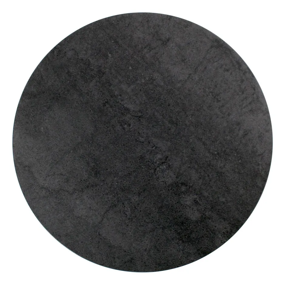 Runder Couchtisch mit Stahlgestell und Steinzeugplatte, hergestellt in Italien – Alisea Viadurini