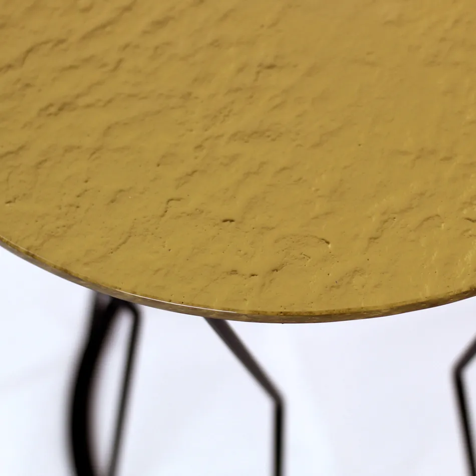 Runder Couchtisch mit Stahlfuß und Glasplatte, hergestellt in Italien – Alisea Viadurini