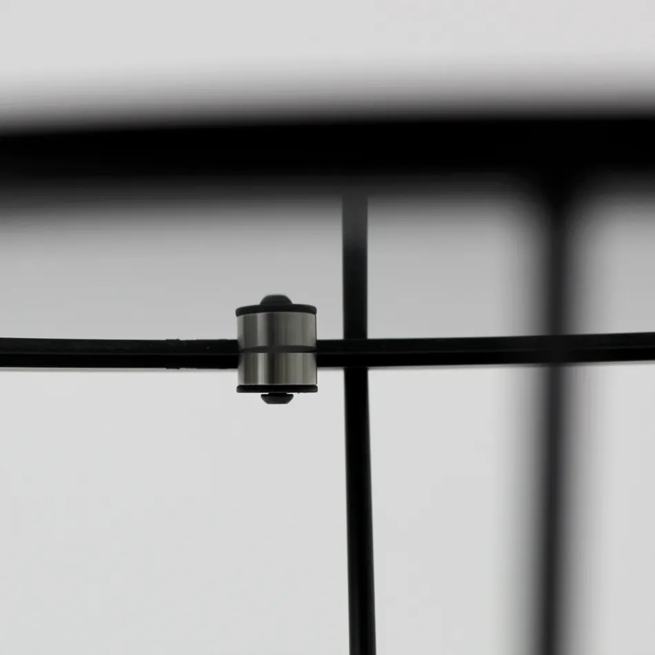 Runder Couchtisch mit Stahlfuß und Glasplatte, hergestellt in Italien – Alisea Viadurini