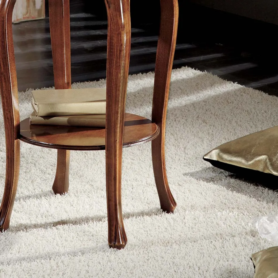 Runder Couchtisch mit Beinen aus Buche, hergestellt in Italien – Ecade Viadurini