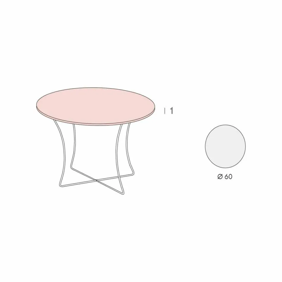 Runder Couchtisch mit HPL-Platte Made in Italy - Mina Viadurini