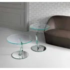 Runder Couchtisch aus extra klarem Glas made in Italy - Akka Viadurini