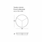 Runder Couchtisch für Wohnzimmer im Freien aus Graphit oder Schlammmetall - Stephane Viadurini