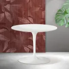 Saarinen Tulip runder Couchtisch H 41 cm in Mattweiß Florim Keramik - Scharlachrot Viadurini