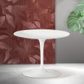 Saarinen Tulip runder Couchtisch H 41 cm in Mattweiß Florim Keramik - Scharlachrot