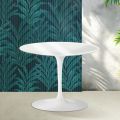 Saarinen Tulip runder Couchtisch H 41 cm in Hochglanzweiß Florim Keramik - Scharlachrot