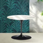 Saarinen Tulip runder Couchtisch H 41 cm in glänzendem Calacatta Gold Florim Keramik - Scharlachrot Viadurini