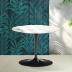 Saarinen Tulip runder Couchtisch H 41 cm in glänzender Statuario Florim Keramik - Scharlachrot Viadurini