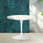 Saarinen Tulip runder Couchtisch H 41 cm in glänzender Statuario Florim Keramik - Scharlachrot Viadurini