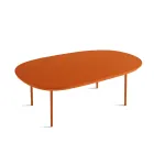 Geformter Couchtisch aus MDF, erhältlich in zwei Größen und mehreren Farben - Navis Viadurini
