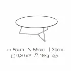 Couchtisch mit runder Marmorplatte und Metallbasis Made in Italy - Gin Viadurini