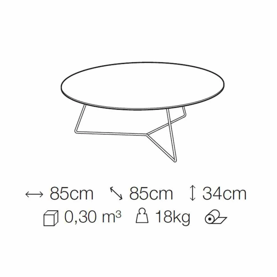 Couchtisch mit runder Marmorplatte und Metallbasis Made in Italy - Gin Viadurini