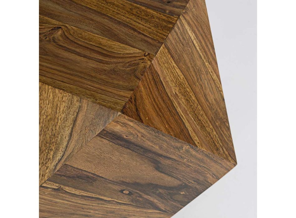 Couchtisch aus Sheesham-Holz Design Polygonal Homemotion - Torrice Viadurini
