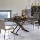 Verwandelbarer Couchtisch aus Metall und Holz Made in Italy - Veneris Viadurini
