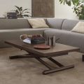 Verwandelbarer Couchtisch aus Metall und Holz Made in Italy - Veneris